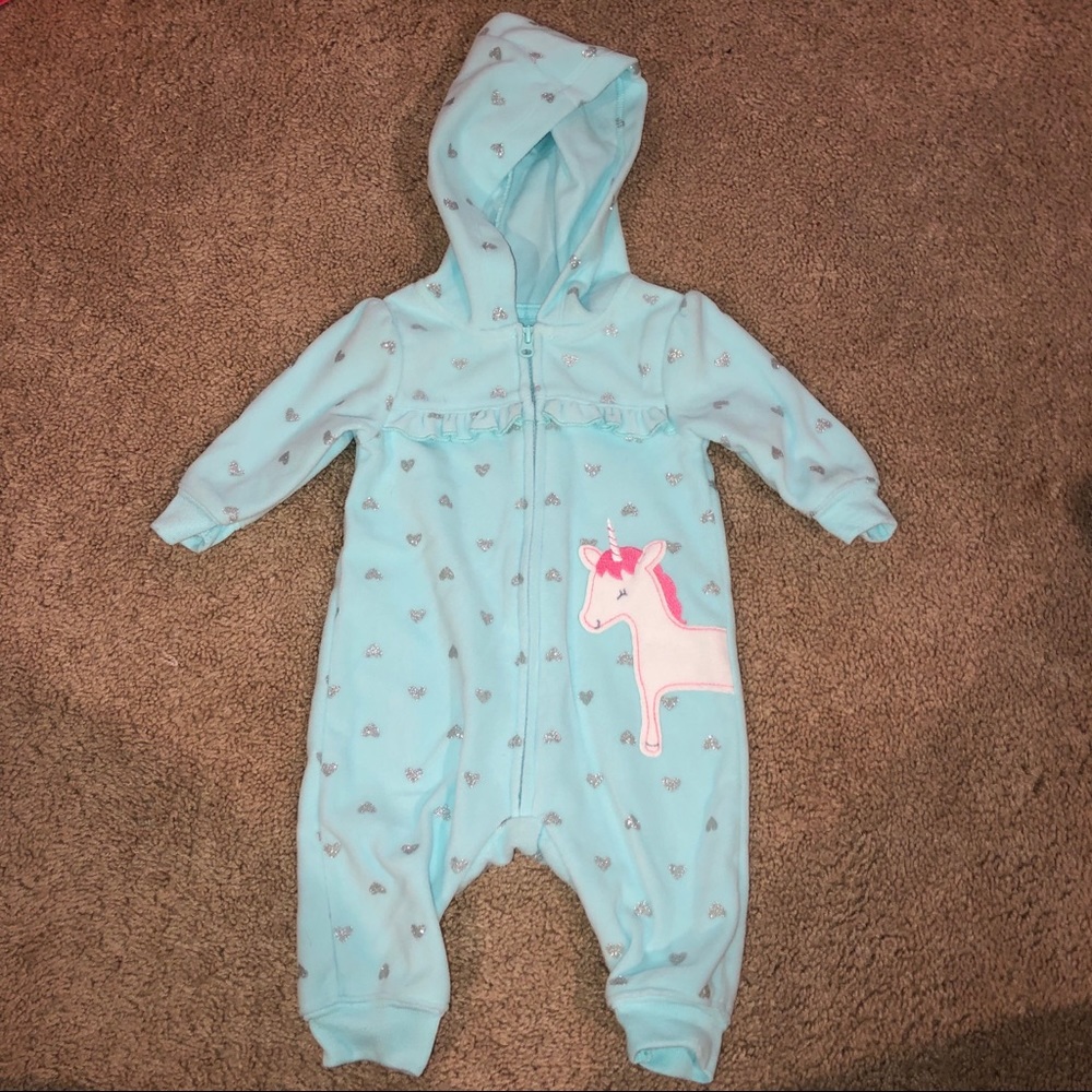 Fleece onesie with hood